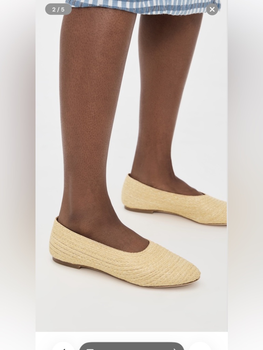 STAUD Raffia Alba Ballet Flats NIB